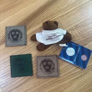 Harvard Officially Licensed Magnets Set Of 4 Business School Bear Leather Crest